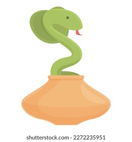 Turban charmer icon cartoon vector. Indian snake. People travel