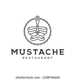 Turban Fork Mustache logo design for Indian Food Restaurant