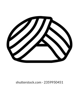 turban hat cap line icon vector. turban hat cap sign. isolated contour symbol black illustration