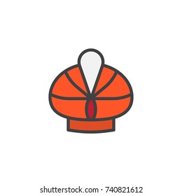 Turban hat filled outline icon, line vector sign, linear colorful pictogram isolated on white. Symbol, logo illustration. Pixel perfect vector graphics