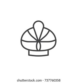 Turban hat line icon, outline vector sign, linear style pictogram isolated on white. Symbol, logo illustration. Editable stroke