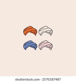 Turban headdress icon flat vector design.