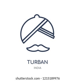 Turban icon. Turban linear symbol design from India collection. Simple outline element vector illustration on white background.