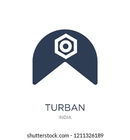 Turban icon. Trendy flat vector Turban icon on white background from india collection, vector illustration can be use for web and mobile, eps10