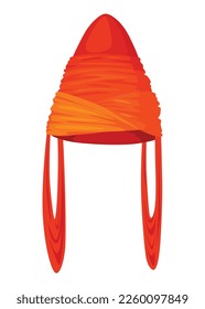 Turban. Indian or arab traditional head covering. Colorful headdress. Culture clothing, oriental cultures headdress or ethnic arabian accessories