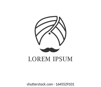 Turban outline logo vector template element