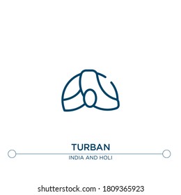 turban outline vector icon. simple element illustration. turban outline icon from editable india concept. can be used for web and mobile
