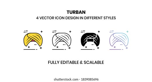 Turban Vector illustration icons in different style