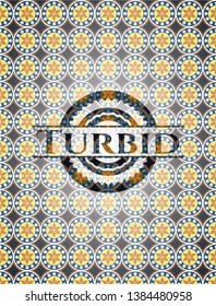 Turbid arabesque emblem background. arabic decoration.