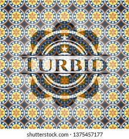 Turbid arabic emblem. Arabesque decoration.