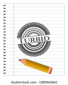 Turbid emblem drawn in pencil. Vector Illustration. Detailed.