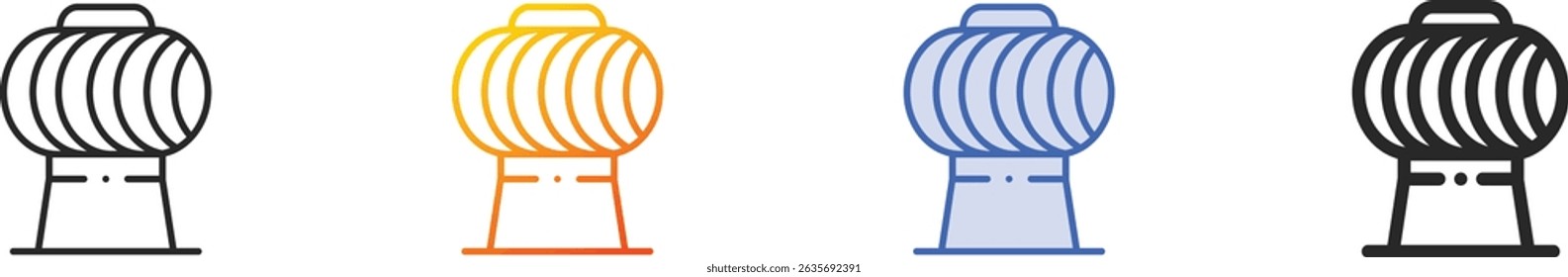 turbin icon.Thin Linear, Gradient, Blue Stroke and bold Style Design Isolated On White Background
