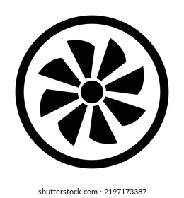 Turbinen Sie ein schwarzes Symbol. Geeignet für Website-, Content Design-, Poster-, Banner- oder Videobearbeitung