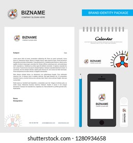 Turbine Business Letterhead, Calendar 2019 and Mobile app design vector template