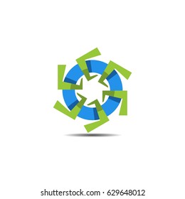 turbine circular power abstract vector logo. industrial technology symbol.