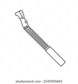 Pieza de mano de turbina para un taladro para el tratamiento de la caries, boceto de un instrumento dental, medicina, de cerca