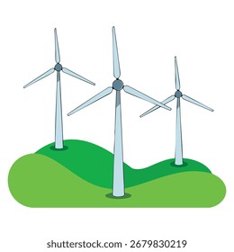 Turbine icon eolic style vector illustration perfect for wind energy visuals eco friendly themes green technology designs and renewable power projects
