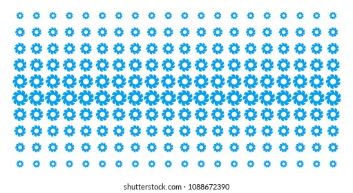 Turbine icon halftone pattern, designed for backgrounds, covers, templates and abstraction concepts. Vector turbine items organized into halftone grid.