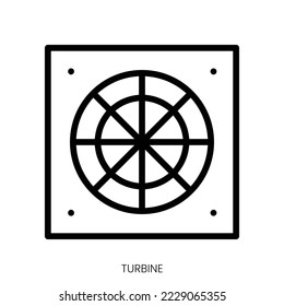 turbine icon. Line Art Style Design Isolated On White Background