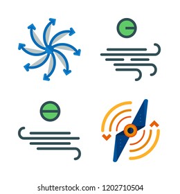 turbine icon set. vector set about airscrew and wind icons set.