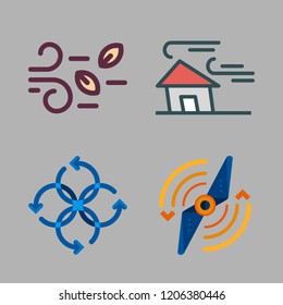 turbine icon set. vector set about airscrew and wind icons set.