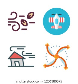 turbine icon set. vector set about airplane, airscrew and wind icons set.