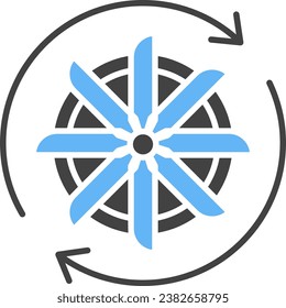 Turbinen Symbol, Vektorbild. Geeignet für mobile Applikationen und Printmedien.