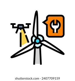 turbine inspection color icon vector. turbine inspection sign. isolated symbol illustration