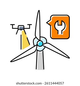 turbine inspection color icon vector. turbine inspection sign. isolated symbol illustration