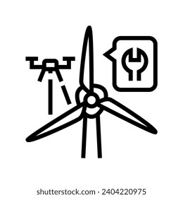 turbine inspection line icon vector. turbine inspection sign. isolated contour symbol black illustration