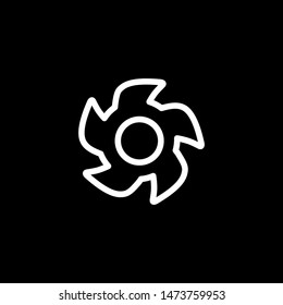 Turbine Line Icon On Black Background. Black Flat Style Vector Illustration.