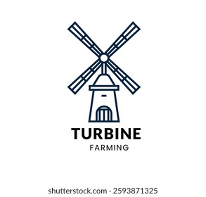 Turbine line Icon Set . Vector Illustration