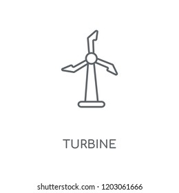 Turbine linear icon. Turbine concept stroke symbol design. Thin graphic elements vector illustration, outline pattern on a white background, eps 10.
