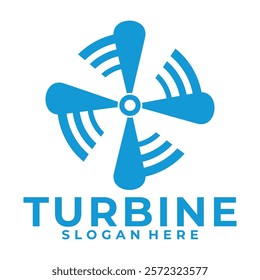 Turbine logo vector. spinning logo vector design. windmill vector logo