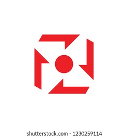 turbine negative space square arrows design logo vector