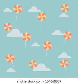 turbine on the sky background vector