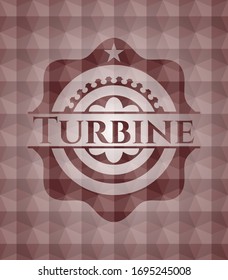 Turbine red geometric badge. Seamless.
