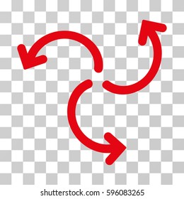 Turbine Rotation icon. Vector illustration style is flat iconic symbol, red color, transparent background. Designed for web and software interfaces.