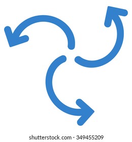 Turbine Rotation vector icon. Style is flat symbol, cobalt color, rounded angles, white background.