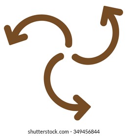 Turbine Rotation vector icon. Style is flat symbol, brown color, rounded angles, white background.