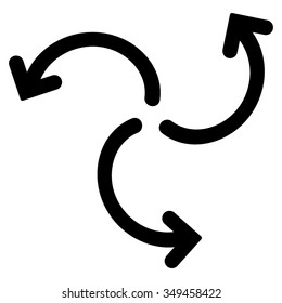 Turbine Rotation vector icon. Style is flat symbol, black color, rounded angles, white background.