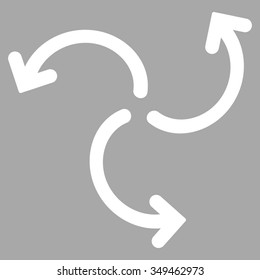 Turbine Rotation vector icon. Style is flat symbol, white color, rounded angles, silver background.