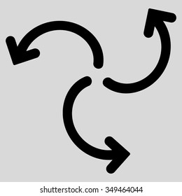 Turbine Rotation vector icon. Style is flat symbol, black color, rounded angles, light gray background.