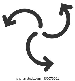 Turbine Rotation vector icon. Style is flat symbol, gray color, rounded angles, white background.