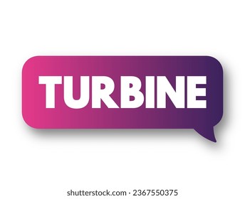 Turbine - turbomachine with a rotor assembly, which is a shaft or drum with blades attached, text concept background