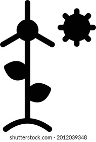 icono plano de glifo vector de turbina