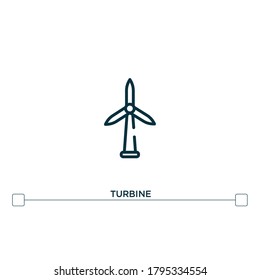 turbine vector line icon. Simple element illustration. turbine outline icon from industry concept. Can be used for web and mobile
