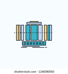 Turbine, Vertical, axis, wind, technology Flat Icon. green and Yellow sign and symbols for website and Mobile appliation. vector illustration