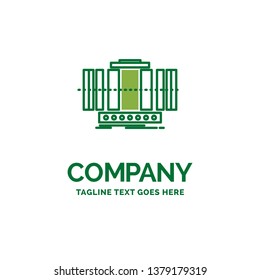 Turbine, Vertical, axis, wind, technology Flat Business Logo template. Creative Green Brand Name Design.