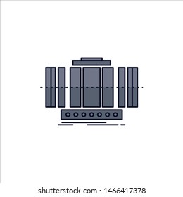 Turbine, Vertical, axis, wind, technology Flat Color Icon Vector. Vector Icon Template background